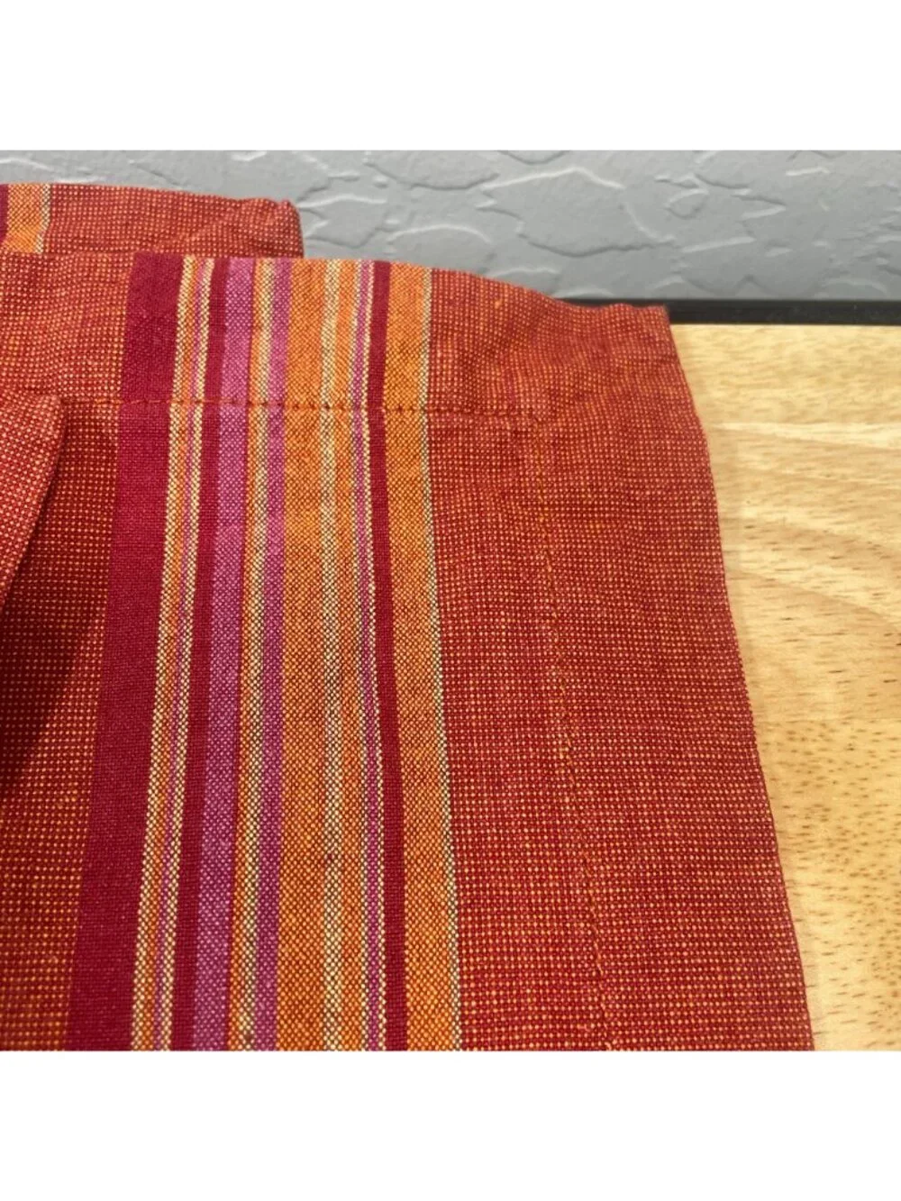 World Market Sunset Striped Cloth Dinner Napkins 19x19 India Fall Southwest 4